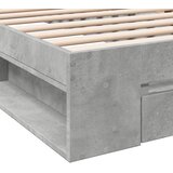  Okvir kreveta s ladicom siva boja betona 90 x 190 cm drveni | shoptok.hr