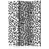  Paravan u 3 dijela - Black and White Maze [Room Dividers] 135x172 Cijene