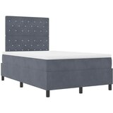  LED Box Spring Krevet s madracem Tamno siva 120 x 190 cm Baršun | shoptok.hr