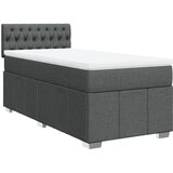 vidaXL Box spring postelja z vzmetnico temno siva 90x200 cm blago, (21307082) | Shoptok.si
