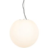 QAZQA Moderna zunanja viseča svetilka bela 45 cm IP65 - Nura | Shoptok.si