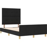  Krevetna konstrukcija s uzglavljem Crna 120 x 190 cm tkanina | shoptok.hr
