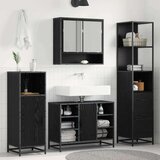 vidaXL Kupaonski ormar s ladicama Crni hrast 35 x 37.5 x 166 cm | shoptok.hr