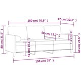  Trosjed s ukrasnim jastucima smeđi 180 cm baršunasti | shoptok.hr