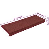 Prostirke za stepenice 30 kom 65x21x4 cm bordo pravokutni rub | shoptok.hr