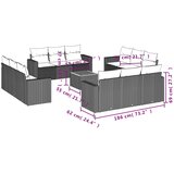  13-dijelni set vrtnih sofa s jastucima poliratan crni | shoptok.hr