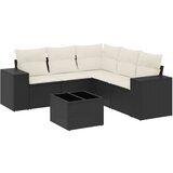  The Living Store Vrtna sedežna garnitura 6-delna z blazinami črna poli ratan - Vrtna Sedežna Garniture, (21461155) | Shoptok.si