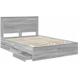  Krevetna konstrukcija Siva Sonoma 140 x 190 cm Inženjersko Drvo | shoptok.hr