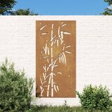 vidaXL Vrtna stenska dekoracija 105x55 cm corten jeklo bambus | Shoptok.si