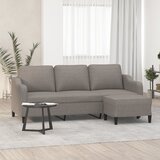 vidaXL Kavč trosed s stolčkom za noge taupe 180 cm blago | Shoptok.si