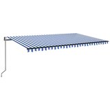  Automatska tenda sa senzorom LED 500x350 cm plavo-bijela | shoptok.hr
