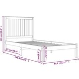  Posteljni okvir bel iz trdne borovine 75x190 cm 2FT6, (20903001) | Shoptok.si
