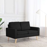 vidaXL Kavč dvosed črno blago | Shoptok.si