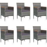  7-dijelni vrtni blagovaonski set s jastucima sivo-crni | shoptok.hr