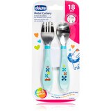 Chicco Metal Cutlery set pribora za jelo 18m+ Blue Cijene