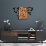 Wallity Zidna dekoracija Wold Map-316, 118x3x70cm, Hrast Cene