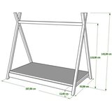  Drveni dječji krevet Tipi - sivi - 160x80 cm | shoptok.hr