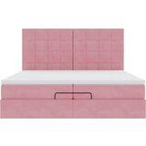  Okvir kreveta s madracima ružičasti 200x200cm baršunasti | shoptok.hr