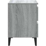  Noćni ormarići s metalnim nogama 2 kom sivi hrast 40x35x50 cm | shoptok.hr