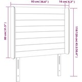  Uzglavlje smeđesivo 93 x 16 x 118/128 cm od tkanine | shoptok.hr
