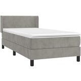 Box spring krevet s madracem svjetlosivi 90x190 cm baršunasti | shoptok.hr