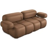 Makamii Rjava sedežna garnitura iz umetnega usnja 190 cm Lokua – | Shoptok.si