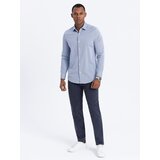 Ombre Men's tailored chino pants - dark blue | Shoptok.si