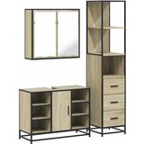 vidaXL Kopalniška garnitura 3-delna sonoma hrast inženirski les, (22013258) | Shoptok.si
