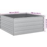 Povišena vrtna gredica 100x100x45 cm pocinčani čelik srebrna | shoptok.hr