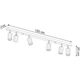  Stropna svetilka ZEKE 6 hrast, (21348168) | Shoptok.si