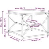 vidaXL Stari les Trden predelan les in kovina 51 x 50 x 40 cm | Shoptok.si