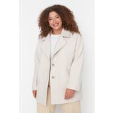 Trendyol Curve Ecru Button Detailed Stamp Woven Coat | shoptok.hr