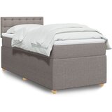 vidaXL Box spring postelja z vzmetnico taupe 90x200 cm blago | Shoptok.si