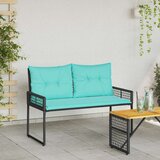  Zunanja klop z blazino Črna in turkizna 118 x 55 x 82 cm, (5000272769) | Shoptok.si