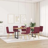  Blagovaonske stolice od tkanine 6 kom crvena boja vina | shoptok.hr