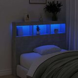 vidaXL Ormarić za uzglavlje LED svjetlima boja betona 120x17x102 cm | shoptok.hr