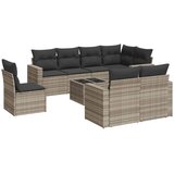  9-dijelni set vrtnih sofa od poliratana s jastucima svjetlosivi | shoptok.hr