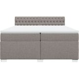  Krevet s oprugama i madracem smeđesivi 200x200 cm od tkanine | shoptok.hr