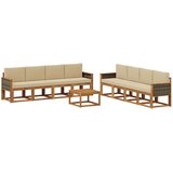 vidaXL Zunanja garnitura za sedenje z blazino 7 pcs Naravna, (5000280250) | Shoptok.si