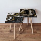 Hanah home 2Shp415 - Black BlackGoldWhite Nesting Table (2 Pieces) | ePonuda.com