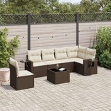 vidaXL 7-dijelni set vrtnih sofa od poliratana s jastucima smeđi | shoptok.hr