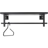Spinder Design Črn kovinski stenski obešalnik s polico Simplon – | Shoptok.si