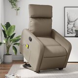 Maison Chic masažni naslanjač - Relax naslanjač s funkcijo vstajanja kapučino umetno usnje, (22062226) | Shoptok.si