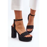 Boto Black Jeans Sandals with Heel Acrana | shoptok.hr