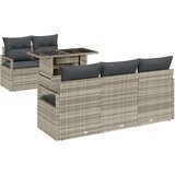  6-delni vrtni kavč set z blazinami svetlo sivi poli ratan | Shoptok.si