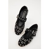 Soho Black Suede-Silver Women's Ballerinas 19969 Cene