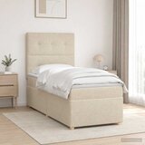  Boxspring krevet s madracem Krem 90 x 200 cm Tkanina - Krem 90 x 200 cm Prošiveno gumbima | shoptok.hr