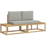  Set vanjskih sofa 2 pcs Bijela i svjetlosiva Poliester | shoptok.hr