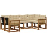  Set vanjskih sofa 6 kom. Prirodna i bež Smeđa 245 x 128,5 x 73 cm | shoptok.hr