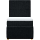 vidaXL Box spring postelja z vzmetnico črna 100x200 cm blago | Shoptok.si